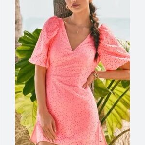 Lilly Pulitzer celestin  V-Neck RUMPER Puff Sleeve Dress